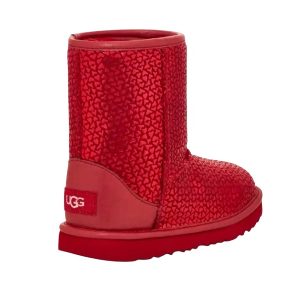 UGG Big Girl/Women’s Classic ll Gel Heart Boots Metallic Hearts Size 5 - Picture 4 of 11
